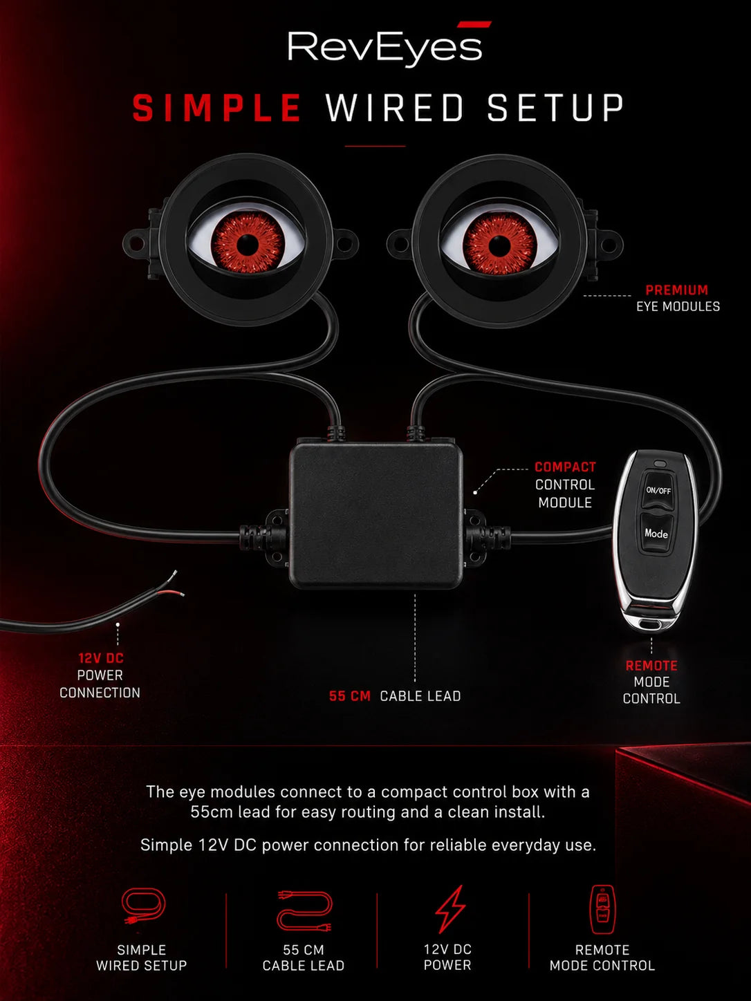 MotoGlow™ Animated Eyes – 3 Inch Universal LED Lights