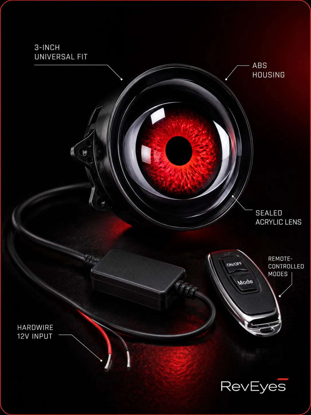 MotoGlow™ Animated Eyes – 3 Inch Universal LED Lights